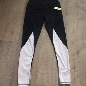 Jala leggings work out pants black pink sheer NWT
